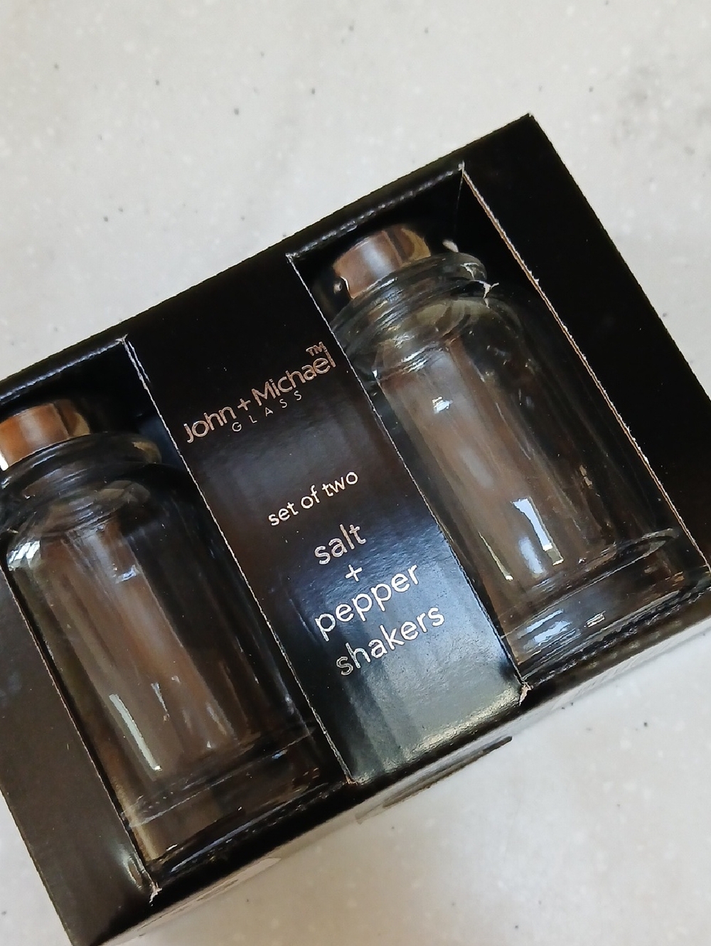 John + Michael Glass Salt & Pepper Shakers